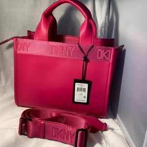 DKNY Cassandra Pink Sm Tote with detachable Crossbody function.